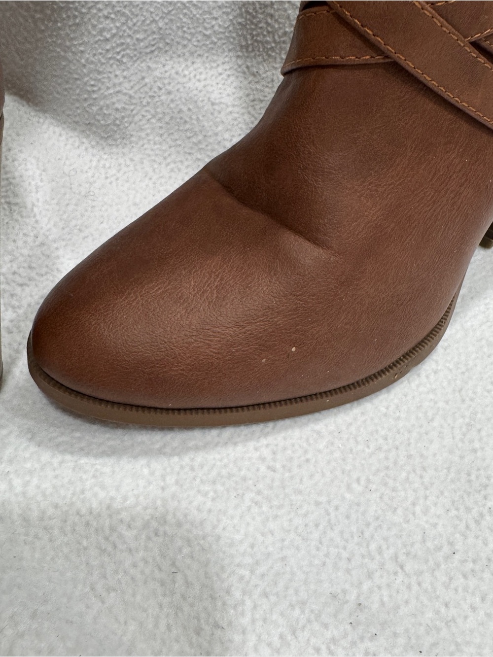 Brown Heeled Boots with Buckle Straps - Picture 5 of 10